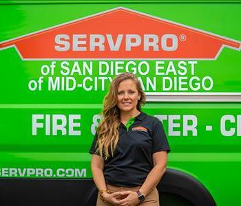 The SERVPRO CEO/franchise owner, blond female